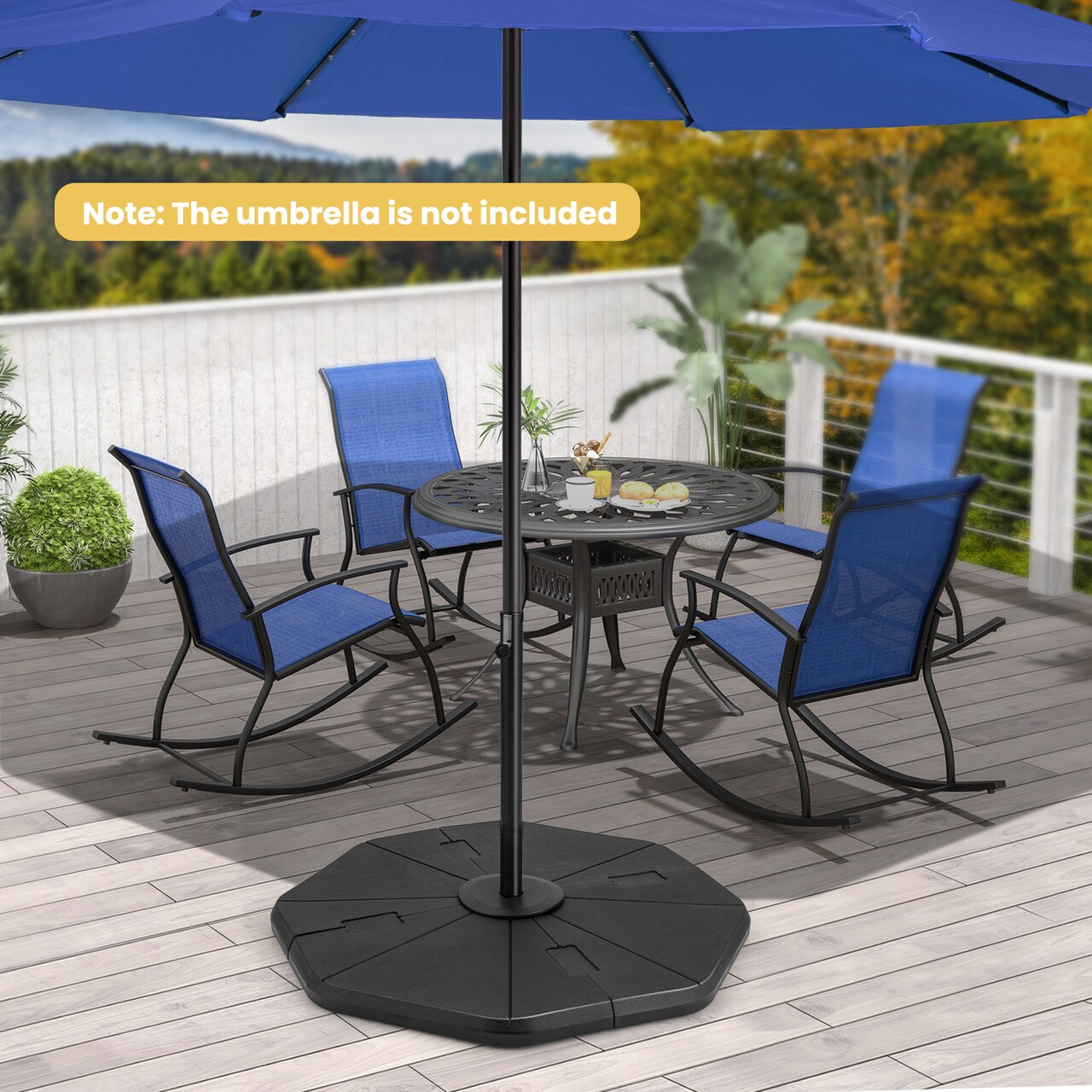 4-piece Fillable Umbrella Base Stand For Garden Yard Poolside